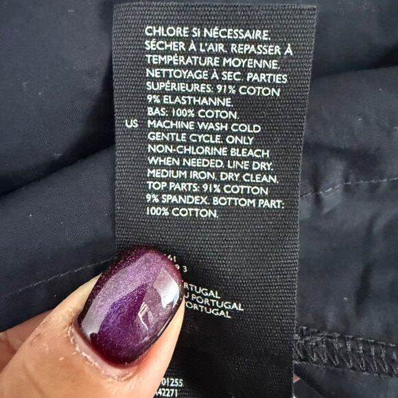 COS Navy Blue Multi Fabric Ruffle Hem Short Sleeve Top Womens Size Small - Picture 5 of 5